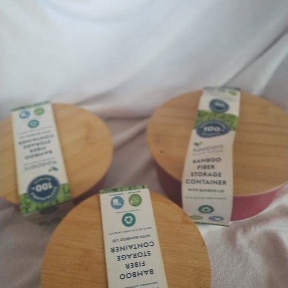 Red Bamboo Fiber Storage Containers - Picture 7 of 16